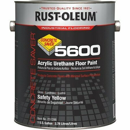 RUST-OLEUM Paint, 5600, 5 gal, Silver Gray, Gloss, Floor 251293